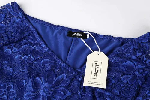 Miniatura 5 de Molliya - Vestido largo de maternidad de encaje y hombros descubiertos Maxi vestido elegante elástico, para baby shower y sesión de fotografías