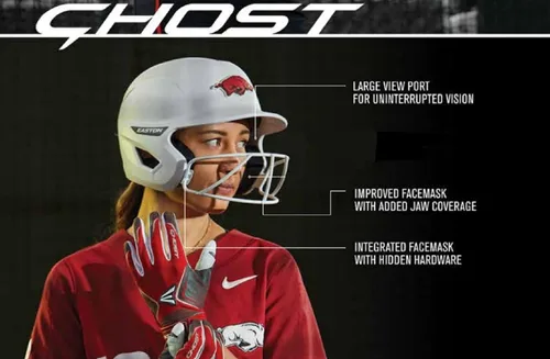 Miniatura 6 de Easton Casco de bateo Ghost con máscara Sóftbol de lanzamiento rápido Mate de dos tonos Múltiples estilos Negro/Blanco