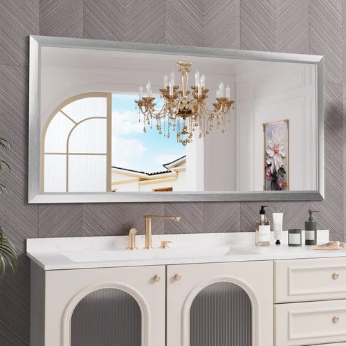 Miniatura 129 de Amorho Espejo de Baño Negro, Espejos de Pared de 24x30 Pulgadas con Marco de Metal Grueso para Sobre el Fregadero, Dormitorio, Sala de Estar