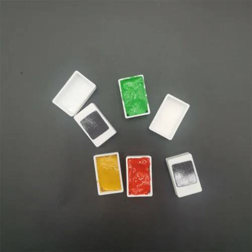 Miniatura 5 de Sartenes de acuarela con rayas magnéticas, 100 bandejas vacías de plástico blanco completo para pintura al óleo de acuarela o caja de lata de viaje