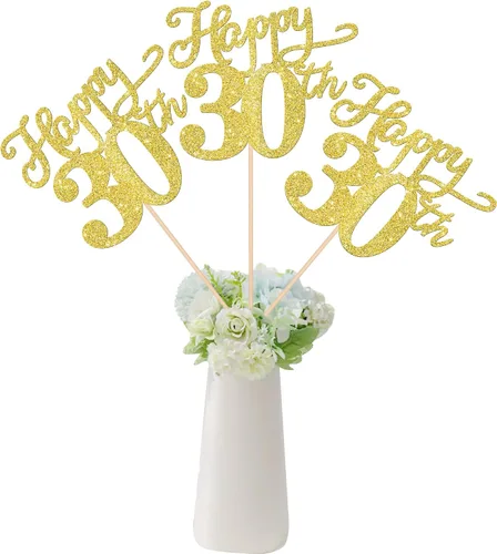 Miniatura 31 de Rsstarxi Paquete de 12 palitos de centro de mesa de cumpleaños número 50 para decoración de mesa de cumpleaños 50 para hombre, decoración de mesa