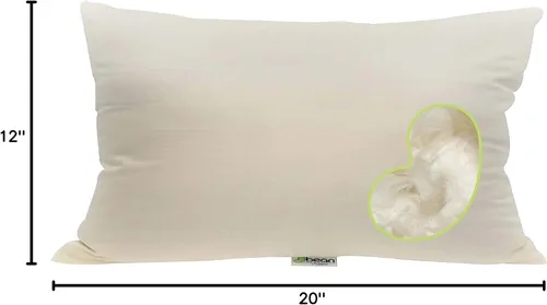 Miniatura 9 de Bean Products Kapok - Almohada de 12 x 20 pulgadas, algodón orgánico, vegano, de calidad premium, hecho en Estados Unidos, cojín para el suelo