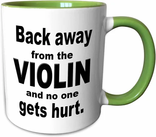 Miniatura 7 de 3dRose Back Away From The Violin And No One Gets Hurt - Taza negra de dos tonos, 11 onzas