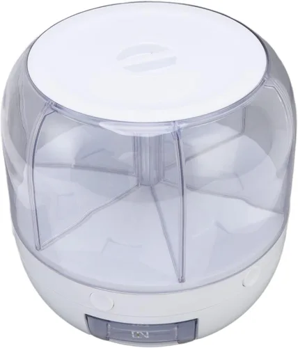 Miniatura 8 de Kufoo - Contenedor de almacenamiento de arroz y granos de 6 rejillas, dispensador de cereales giratorio de 360° con tapa, resistente a la humedad