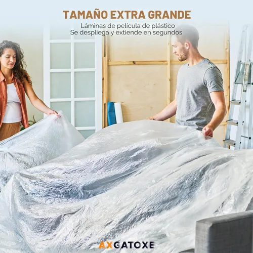 Miniatura 3 de Paños de plástico de 12 x 9 pies (paquete de 6) – Láminas y lonas desechables para pintar, muebles impermeables, sofá/protección del suelo