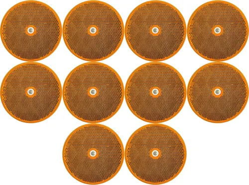 Miniatura 13 de All Star Truck Parts Reflector redondo clase A de 3-3/16 pulgadas con orificio de montaje central, paquete de 2 para remolques, camiones