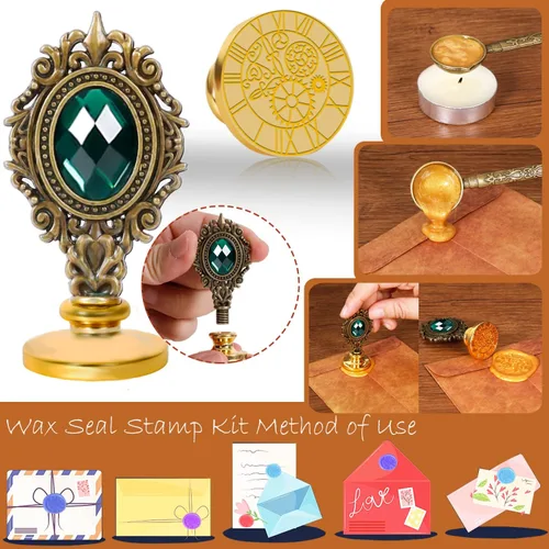 Miniatura 5 de Aifeiter - Set de pluma estilográfica y tinta, juego de caligrafía con pluma de ave y sello de cera, cuaderno - Hermoso regalo para Navidad - Verde