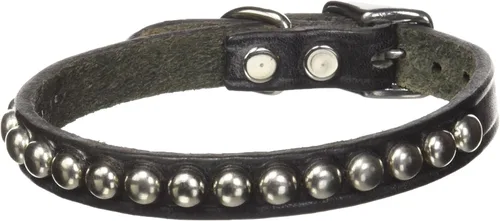 Miniatura 3 de Leather Brothers 12LS-BK12 - Collar de perro de cuero Latigo con tachuelas, tamaño pequeño, color negro