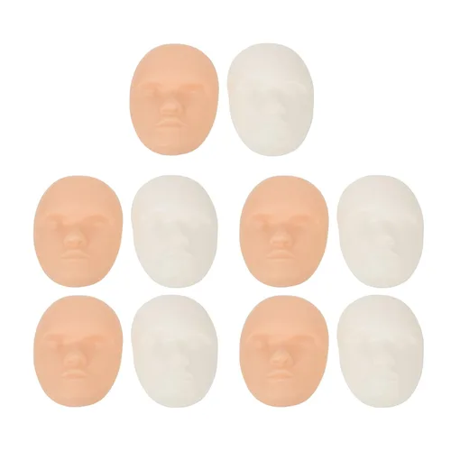 Cabeza de piel de práctica, base de soporte de piel de entrenamiento facial, piel falsa de silicona para maquillaje permanente, entrenamiento de