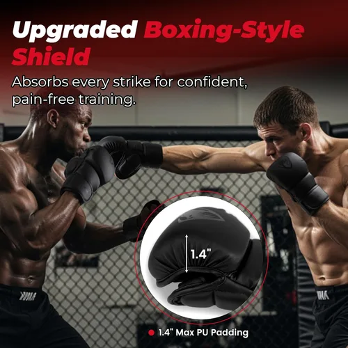 Miniatura 3 de LIBERLUPUS MMA Gloves for Men – Punching Bag Gloves for Men, Open Palm Training Gloves for MMA Sparring, Kickboxing, Muay Thai, Youth Self-Defense