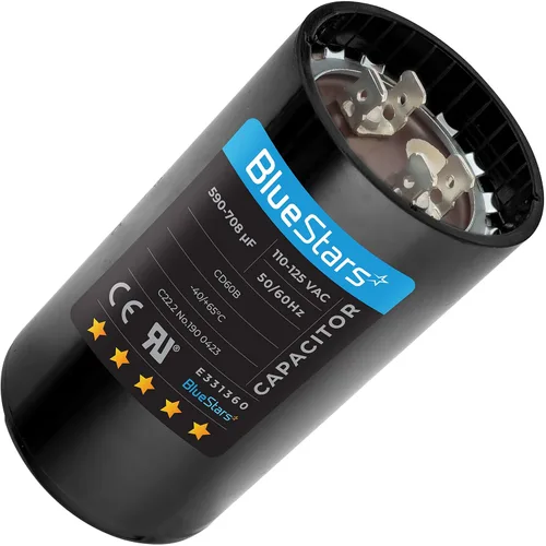 Miniatura 20 de [[Listado UL] BlueStars 108-130 uF MFD 110-125 VCA voltios ±20% 50/60 Hz CD60 Condensador de arranque redondo AC Pieza de repuesto eléctrico