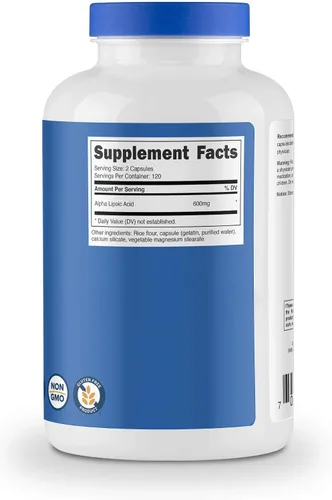 Miniatura 3 de Nutricost Ácido alfa lipoico 600 mg, 240 cápsulas de glutatión 500 mg, 240 cápsulas
