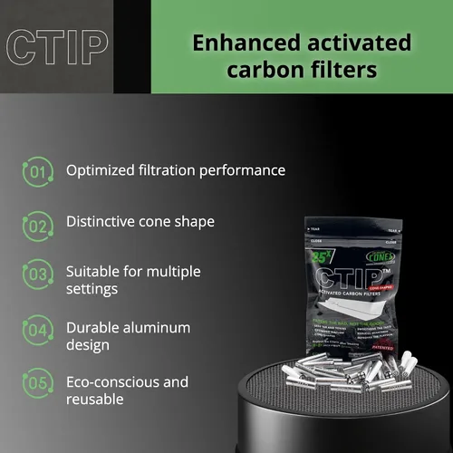 Miniatura 6 de Filtros de carbón activado en forma de cono de 25 unidades, con revestimiento de aluminio