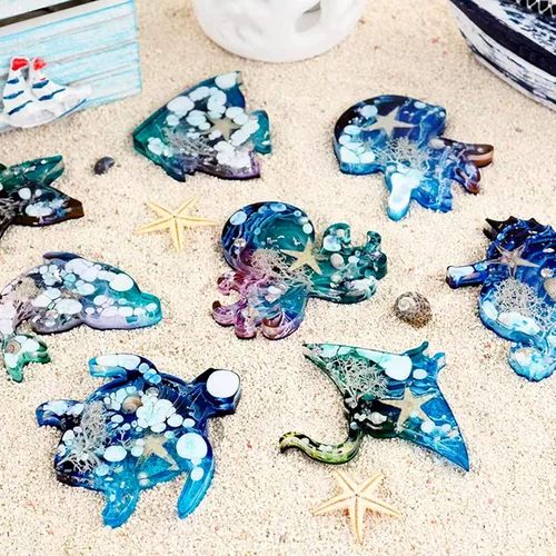 Miniatura 4 de Moldes de silicona de animales para resina epoxi, 8 cavidades lindos moldes de silicona en forma de animal para llavero colgante de joyería, fondant