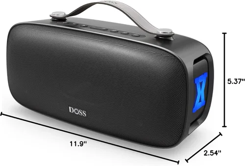 Miniatura 10 de DOSS Extreme Boom Pro D300 Altavoz Bluetooth, sonido estéreo inmersivo de 80 W, ecualizador profesional de 3 modos, tiempo de reproducción de 20