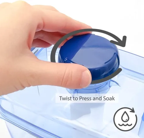 Miniatura 6 de Tsukemono - Contenedor rectangular para hacer pepinillos instantáneos, fabricado en Japón, sin BPA (azul 0.8 L)
