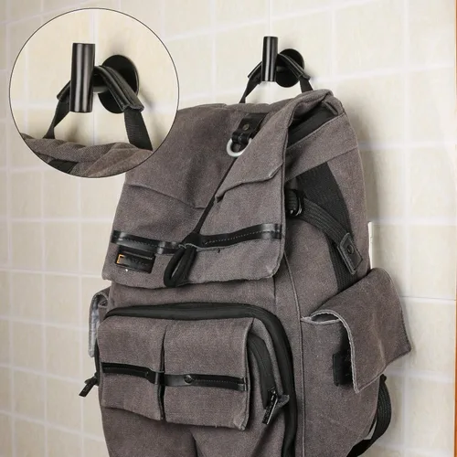 Miniatura 3 de Ganchos para toallas de pared, ganchos de baño, color negro mate, ganchos para abrigos, SUS 304, acero inoxidable, resistente, colgador de puerta