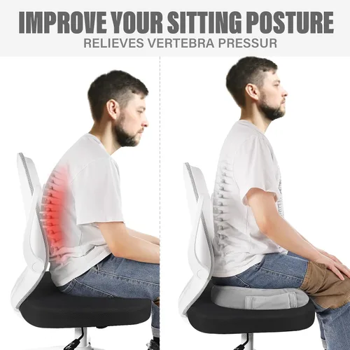 Miniatura 4 de WAOAW Cojín de asiento, cojines para silla de oficina, almohada para asiento largo de automóvil, almohadilla de espuma viscoelástica para espalda