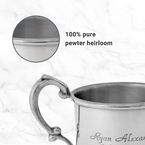 Miniatura 7 de Let's Make Memories Taza de Peltre Personalizada para Bebé como Recuerdo - Regalo para Recién Nacido - Reliquia Familiar - Nuevos Padres