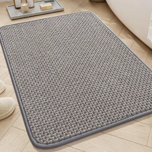 Miniatura 8 de AMOAMI Tapete de baño de felpilla súper absorbente, de secado rápido, para baño, con parte trasera de goma, antideslizante, lavable, para debajo