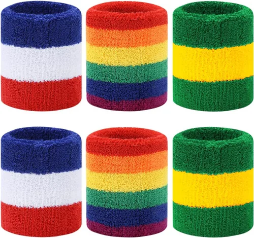 Miniatura 30 de BEACE Bandas para el sudor - Muñequeras deportivas para hombres y mujeres - Absorción de humedad, tela de rizo de algodón atlética para tenis