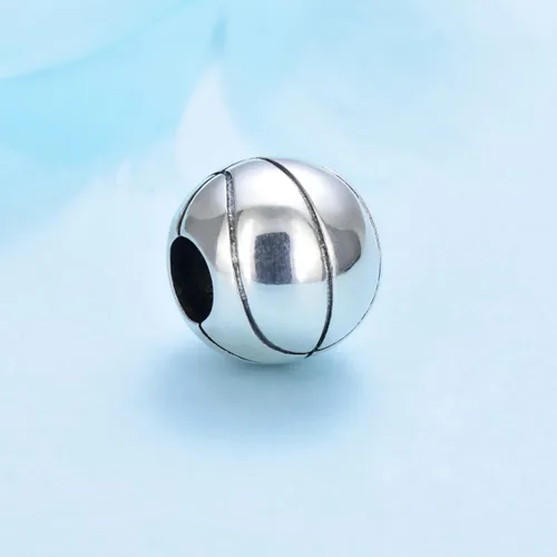 Miniatura 4 de Abalorio de baloncesto de plata de ley 925 Sport Beach Ball Beads para DIY Charms pulsera