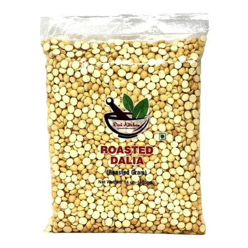 Desi Kitchen Dalia Split (Garbanzos partidos asados Dalia) Todo natural | Vegano | Origen indio 400gm (14oz) por Rani Foods Inc