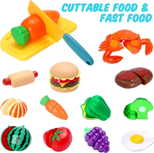 Miniatura 3 de Juego de accesorios de cocina para niños, juego de juguetes de cocina para niños, juego de juguetes de cocina para niños pequeños, ollas y sartenes