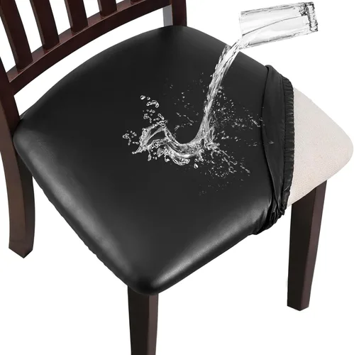 Miniatura 15 de YISUN Fundas de Asiento para Silla Set de 6, Fundas para Comedor Impermeables, Fundas de Asiento de Jacquard Elásticas Extraíbles y Lavables