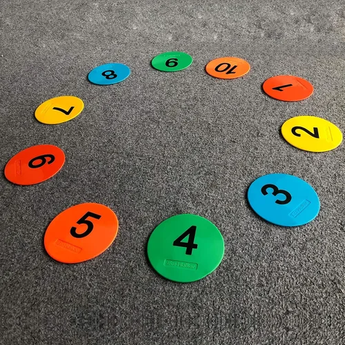 Miniatura 7 de Mini marcadores de suelo de 4 pulgadas para aula, preescolar y jardín de infantes (juego de 20 unidades) (número 1-30)