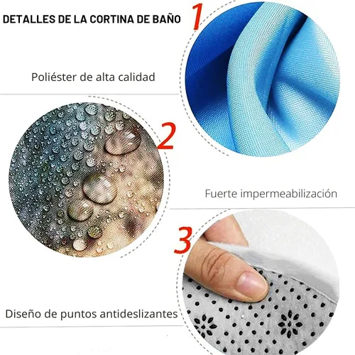 Miniatura 8 de Nkzply Juego de 4 Piezas de Cortinas de Ducha de Mármol Negro con Alfombras, Juegos de Baño Dorados con Cortina de Ducha y Alfombras, Accesorios
