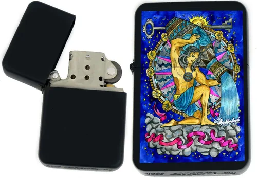 Miniatura 28 de Signos del zodiaco, símbolos del horóscopo, colección de iconos de astrología, infinito negro mate a prueba de viento, encendedores (Virgo) - Regalo