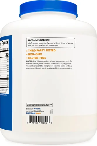 Miniatura 4 de Nutricost Concentrado de proteína de suero alimentado con pasto (sin sabor) 5 libras, sin desnaturalizar, sin OMG, sin gluten, sabores naturales