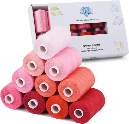 Miniatura 14 de Simthread Hilo de coser multiusos, 24 carretes, hilo de poliéster de 1000 yardas para coser, prácticos hilos de coser de poliéster para máquina