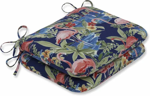 Miniatura 7 de Pillow Perfect Cojines de asiento de esquina cuadrados para exteriores e interiores, 16 x 18.5 pulgadas, selva verde con hojas exuberantes, 2 Selva