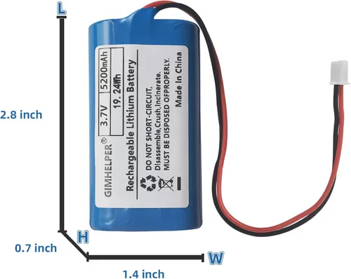 Miniatura 2 de Batería de iones de litio de 5200 mAh 3.7 V (actualizada) 3.7 V 5200 mAh Batería de litio recargable compatible con múltiples dispositivos 3.7 V