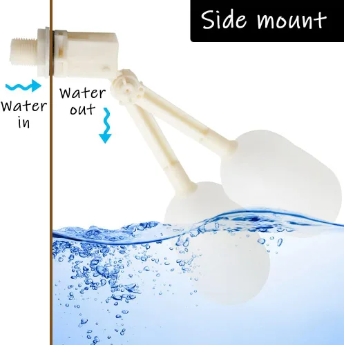 Miniatura 6 de Uenede Válvula de bola flotante DN20 3/4 "rosca macho PE bola flotante ABS válvula interruptor automático para piscina, canal de agua para ganado