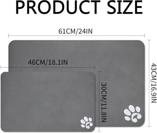 Miniatura 7 de YCT - Alfombrillas para mascotas, antideslizantes y súper absorbentes, 46 x 30 cm, color gris oscuro