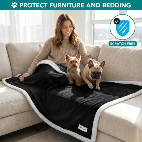 Miniatura 3 de PetAmi Manta para perros pequeños y medianos, manta de cama para mascotas, gatos, cachorros, gatitos, funda de vellón para muebles, protector