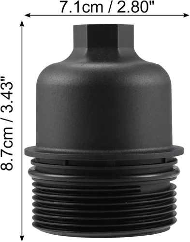 Miniatura 3 de X AUTOHAUX Cubierta negra del casquillo del filtro del motor del aceite del coche para Chrysler para Dodge para Jeep para Ram 68191350AA