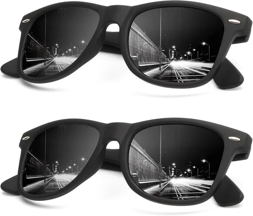 Miniatura 32 de KALIYADI - Gafas de sol polarizadas para hombres y mujeres unisex, marco semirretráctil, estilo retro, para conducir, con bloqueo UV