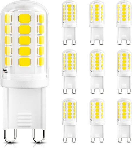 Miniatura 16 de DiCUNO Bombilla LED G9, 2700 K, luz blanca cálida suave, bombillas LED G9 de 4 W, equivalente a halógeno de 40 W, no regulable, 400 LM, base bipin