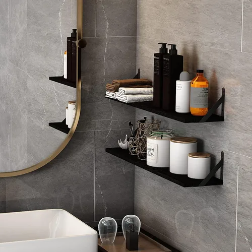 Miniatura 6 de YGEOMER Estantes flotantes para pared, estantes de pared negros de diferentes tamaños para sala de estar, baño, dormitorio, cocina, decoración