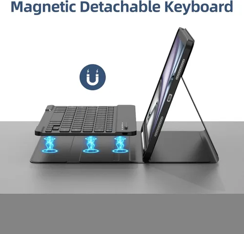 Miniatura 3 de KBCASE Funda para iPad Air de 11 pulgadas (M3/M2) 2025/2024 con Teclado, Funda de Teclado para iPad Air 5ª/4ª generación/para iPad Pro 11 2018