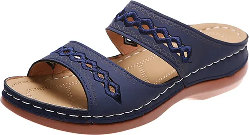 Miniatura 6 de Ladmiple - Sandalias ortopédicas de cuña para mujer, cómodas sandalias ortopédicas para caminar con soporte de arco 2024 Y-Verde