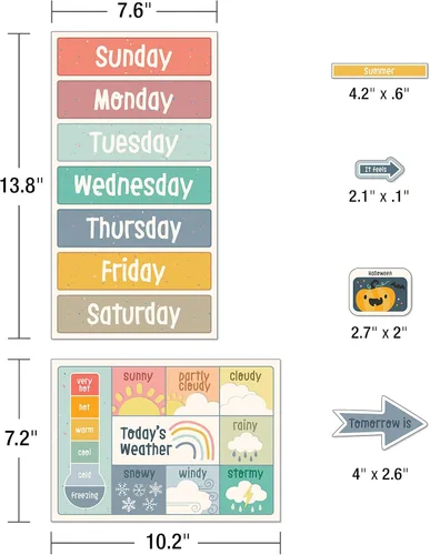 Miniatura 4 de Carson Dellosa We Belong - Juego de 137 piezas de calendario de pared, encabezados mensuales, días festivos, cumpleaños, cubiertas de números