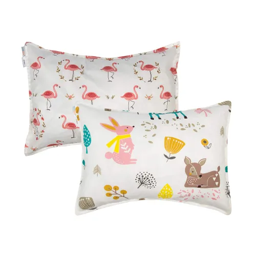 Miniatura 15 de ALVABABY Paquete de 2 fundas de almohada de algodón orgánico para niños pequeños, fundas de almohada para niños de 13 x 18 pulgadas o 12 x 16