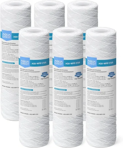 Miniatura 13 de AQUA CREST Cartucho de filtro de agua CTO CTO de 1 micrón, 2.5 x 10 pulgadas, repuesto para DuPont WFPFC8002, Culligan D-10A, CBC-10, GE FXWTC