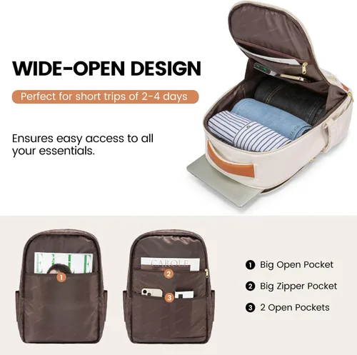Miniatura 4 de LOVEVOOK Mochila acolchada para laptop para mujer, mochila de viaje con cremallera antirrobo de 15.6 pulgadas, bolsa de computadora para el trabajo
