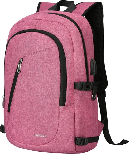 Miniatura 8 de CAFELE Mochila de viaje duradera de 17.3 pulgadas, mochila universitaria, bolsillo antirrobo RFID, bolsa para computadora de negocios grande